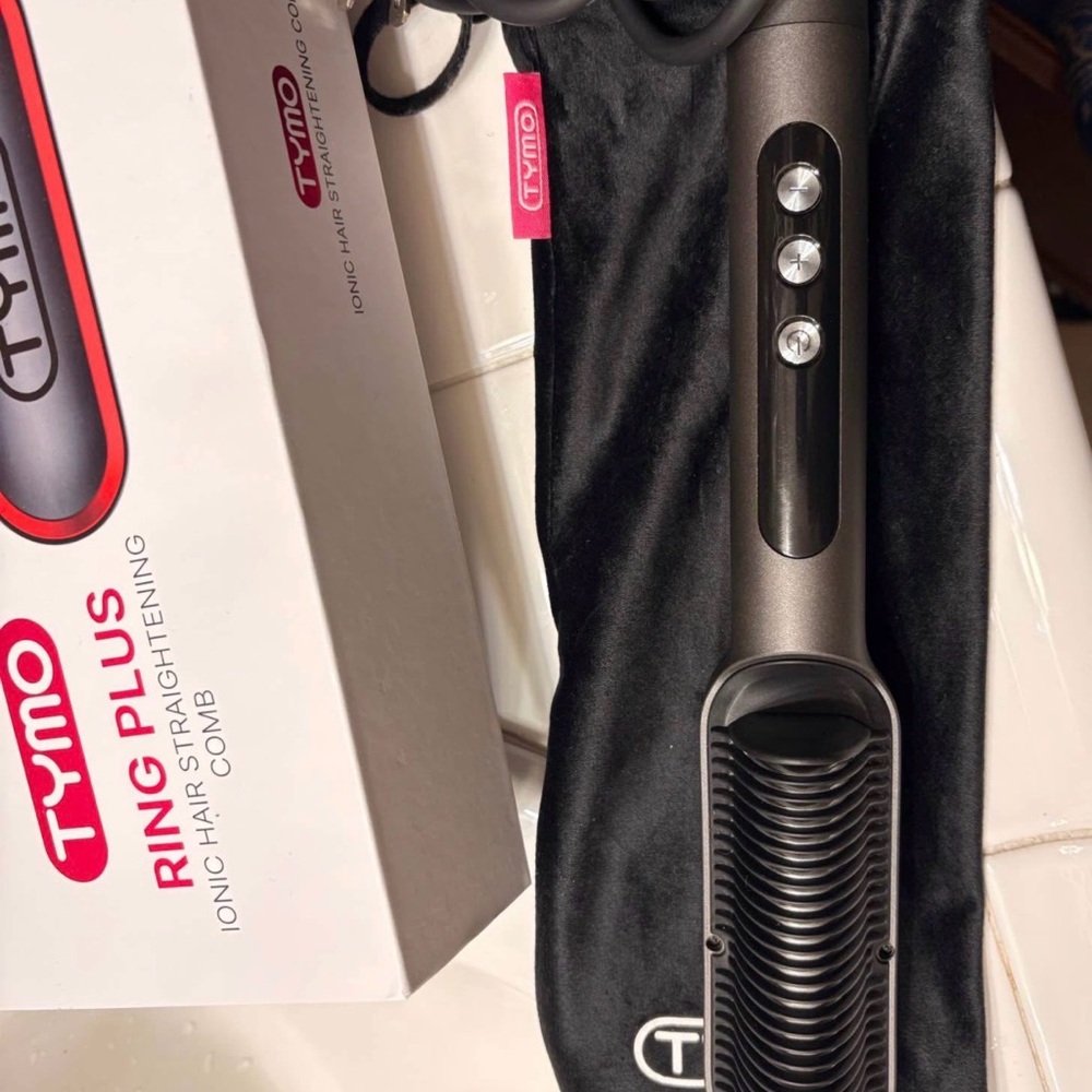 TYMO Ring Plus Ionic Hair Straightening Comb - Black